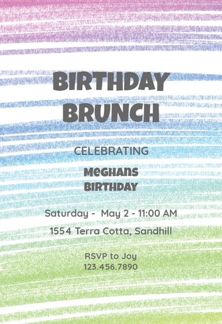 Pastel Swipes Brunch - Brunch & Lunch Invitation