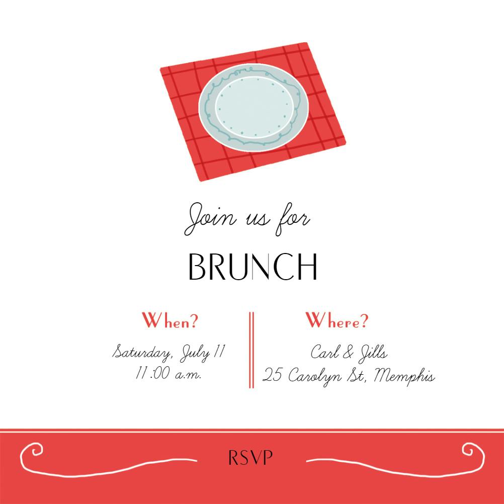 Place setting brunch - brunch & lunch invitation