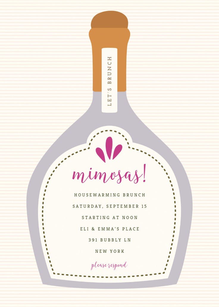 Poppin bottles - invitación para brunch