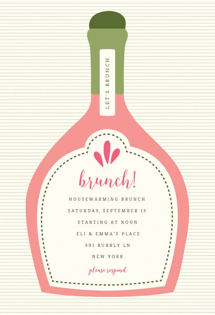 Poppin Bottles - Invitación Para Brunch