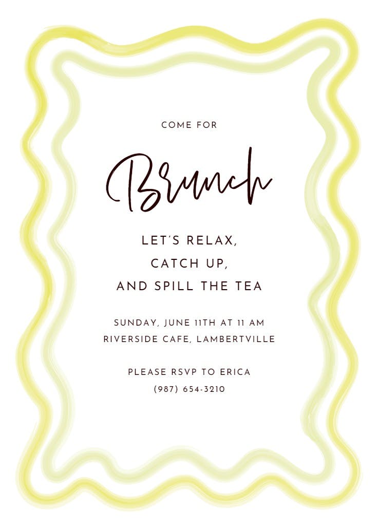 Retro wave frame - brunch & lunch invitation