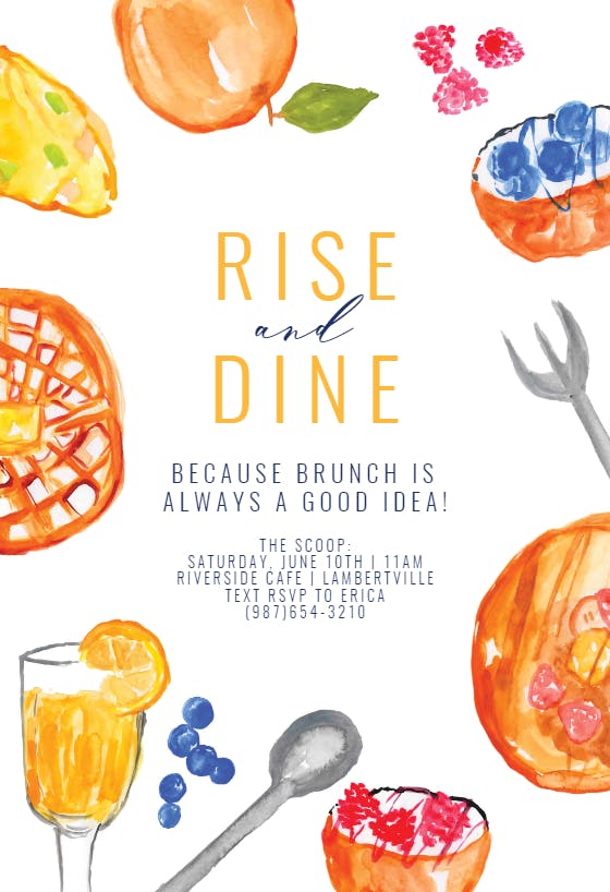 Rise and dine - party invitation