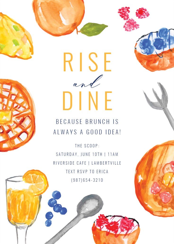 Rise and dine - invitación para brunch