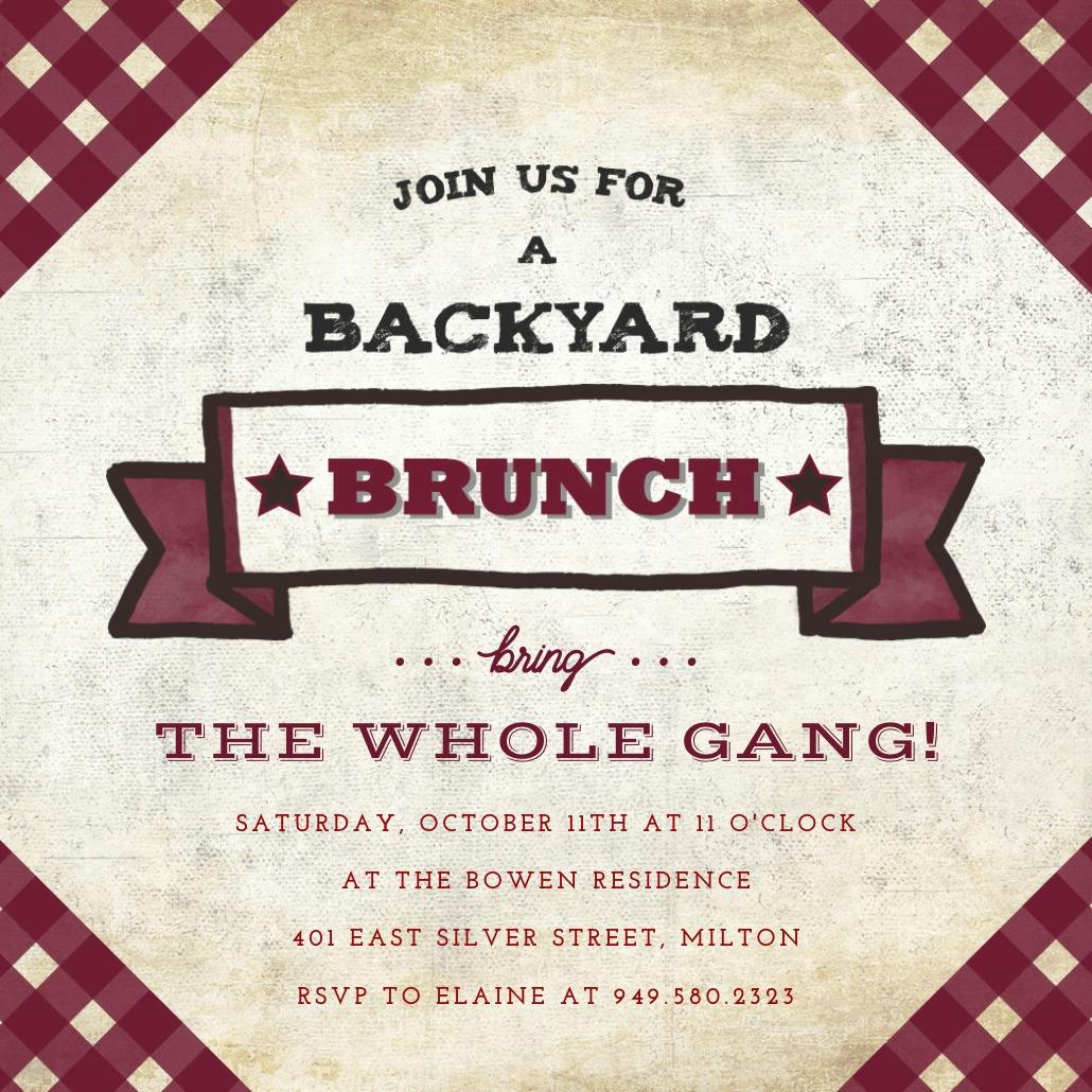 Rough and rustic - invitación para brunch