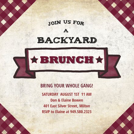 Rough and Rustic - Brunch & Lunch Invitation