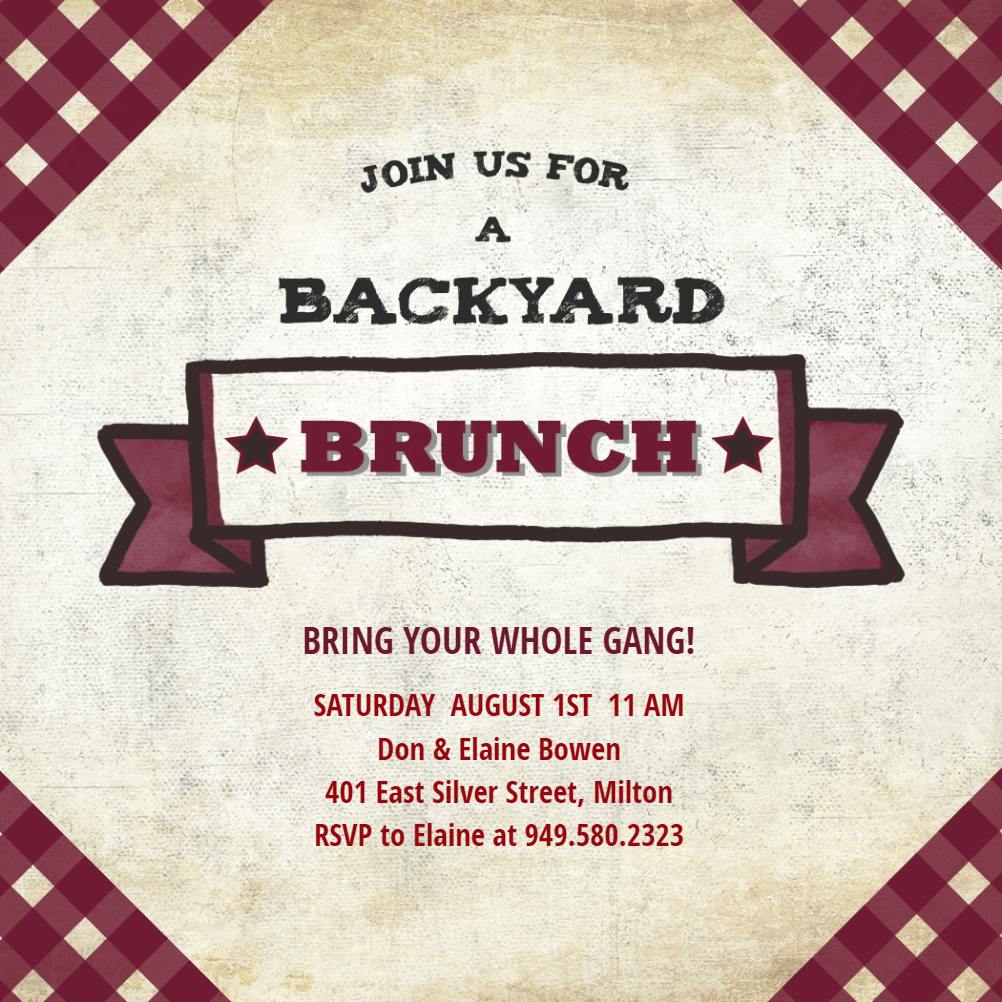Rough and rustic - brunch & lunch invitation