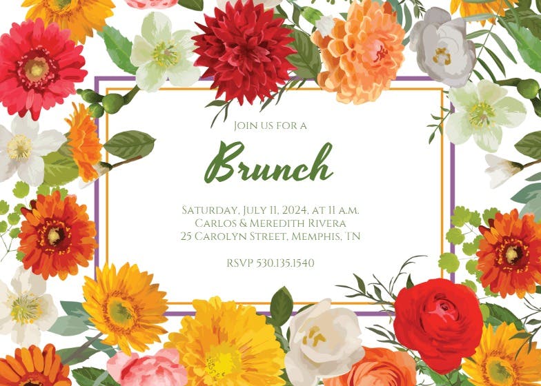 Spring border -  invitación para brunch