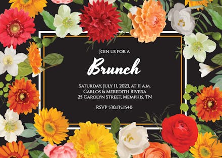 Spring Border - Brunch & Lunch Invitation