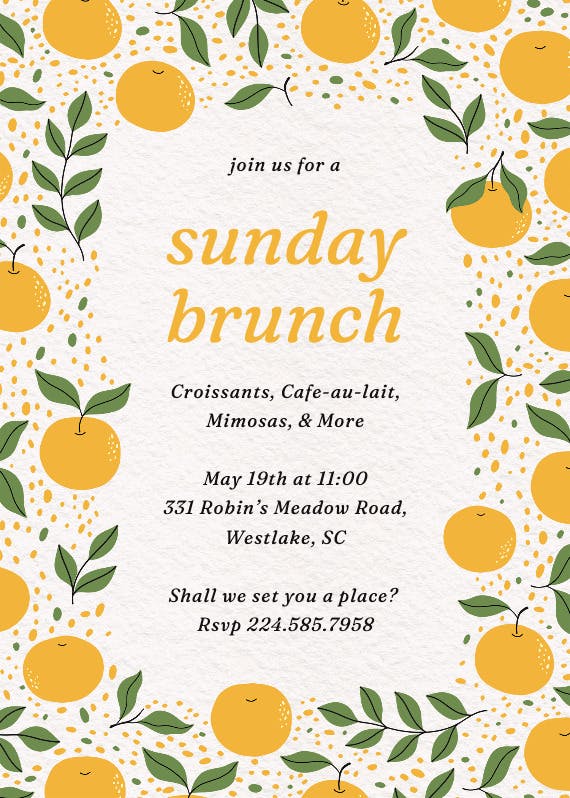 Squeeze the day - brunch & lunch invitation