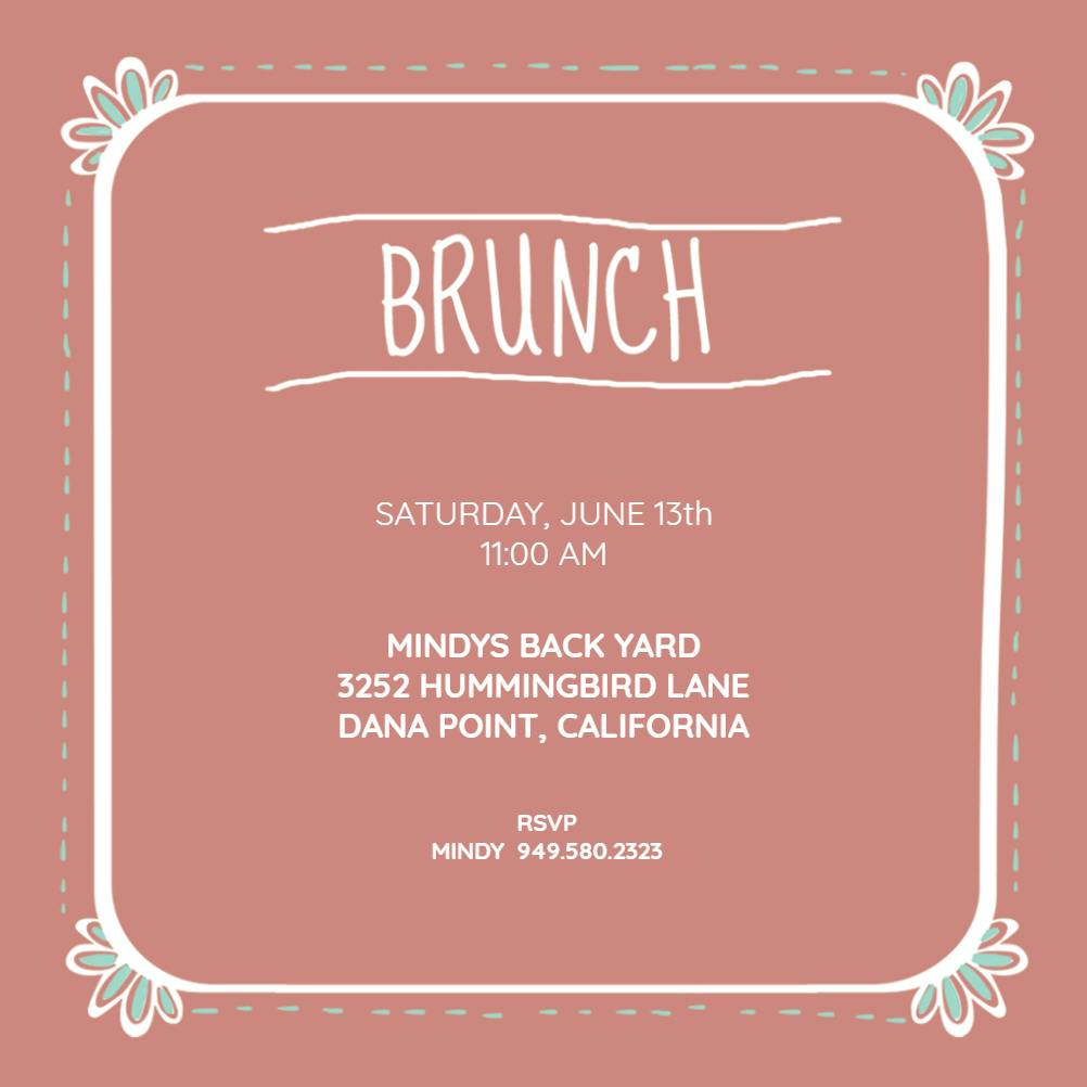 Stitched frame - brunch & lunch invitation