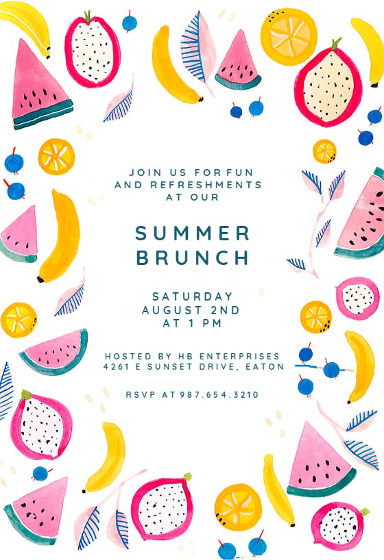 Summer brunch -  invitación para brunch