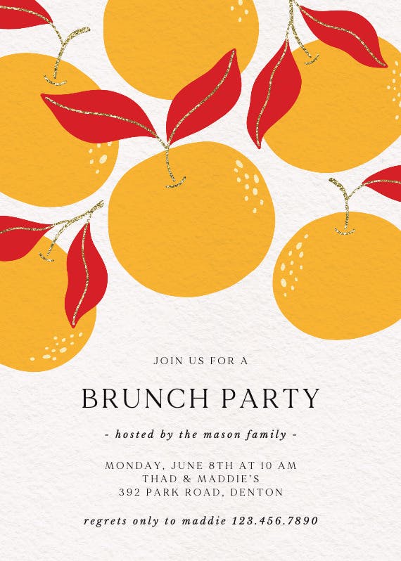 Sunny citrus brunch - invitación para brunch