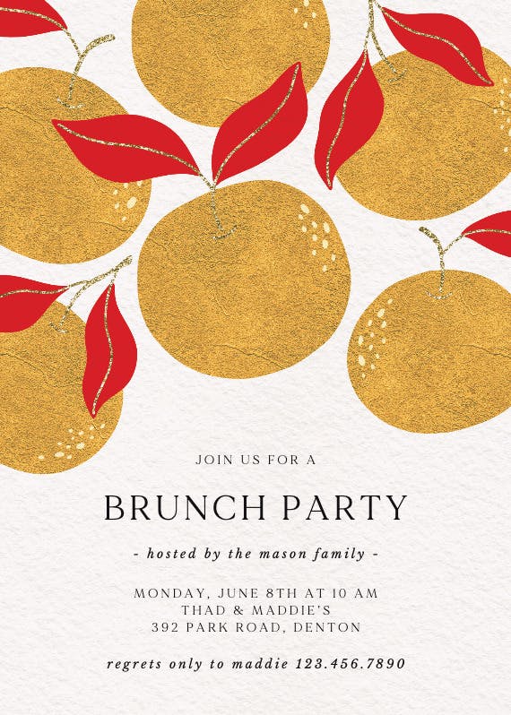 Sunny citrus brunch - brunch & lunch invitation
