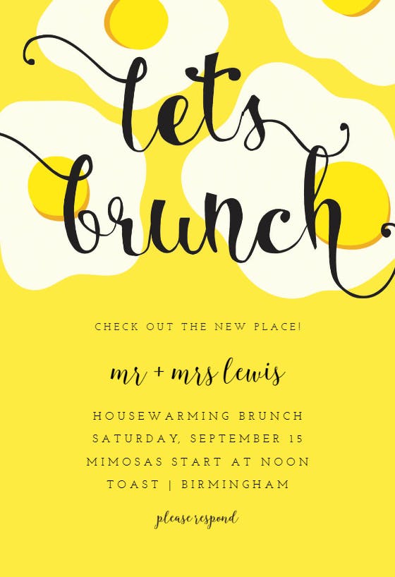 Sunny side up - brunch & lunch invitation
