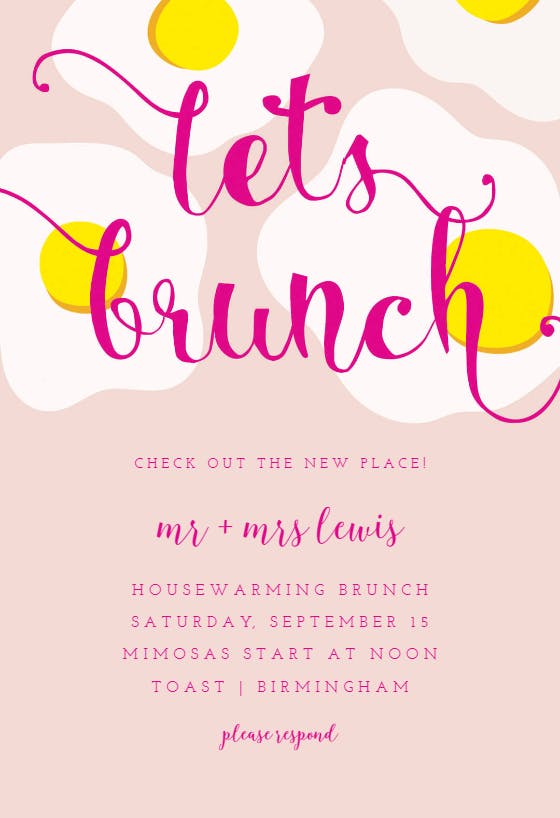 Sunny side up - brunch & lunch invitation