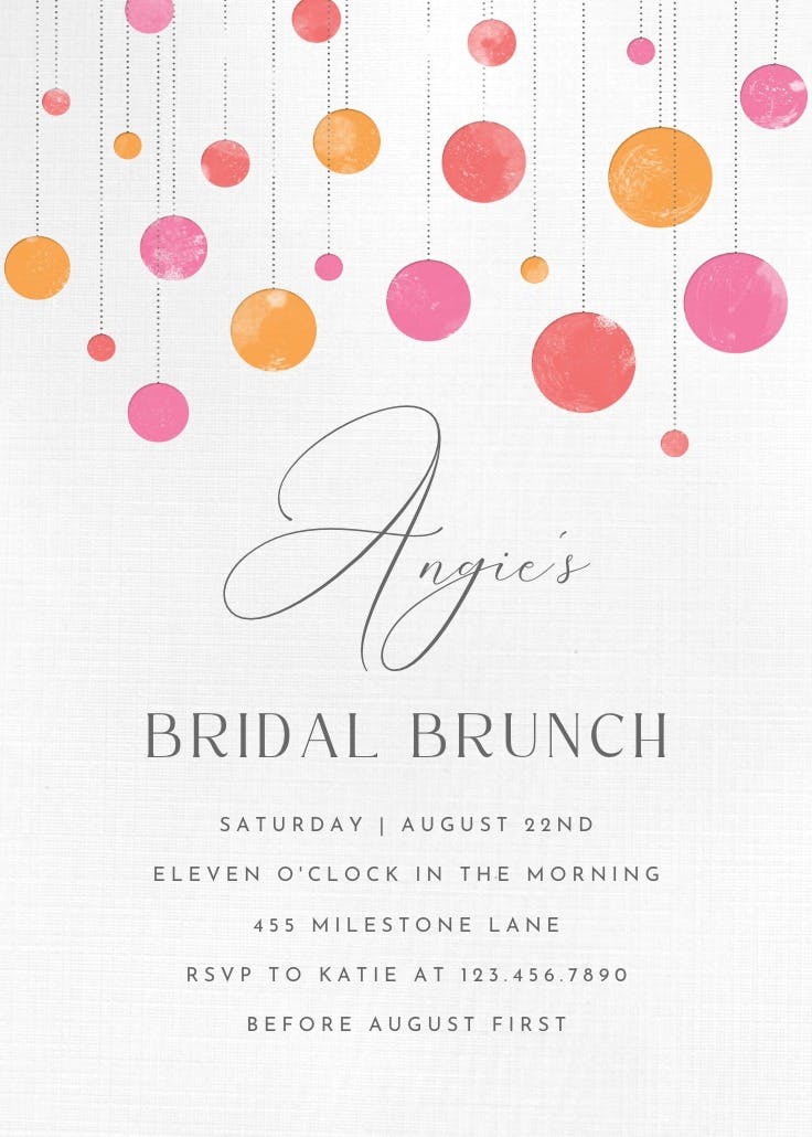 Suspended circles brunch - invitación para brunch