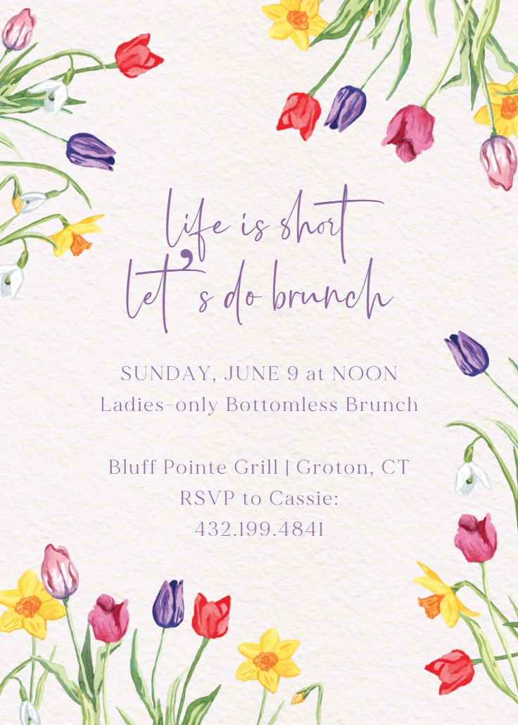 Tulips and Daffodils - Brunch & Lunch Invitation Template (Free ...