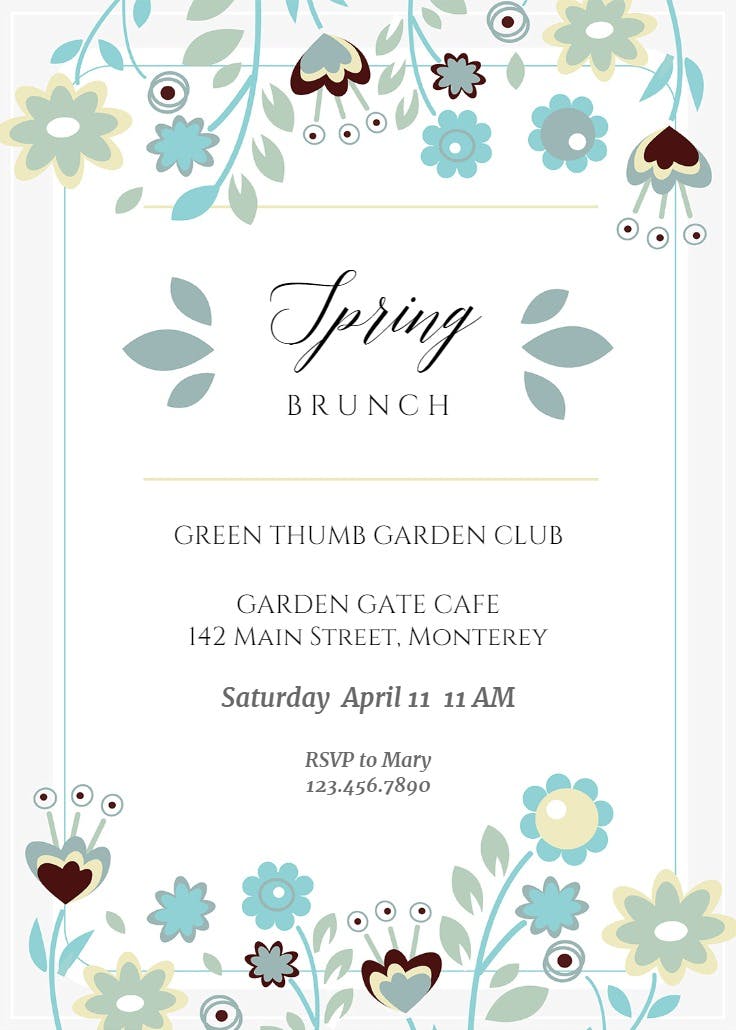 Up and down flowers - brunch & lunch invitation