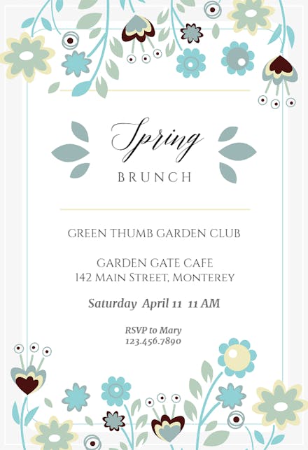 Up and Down Flowers - Brunch & Lunch Invitation