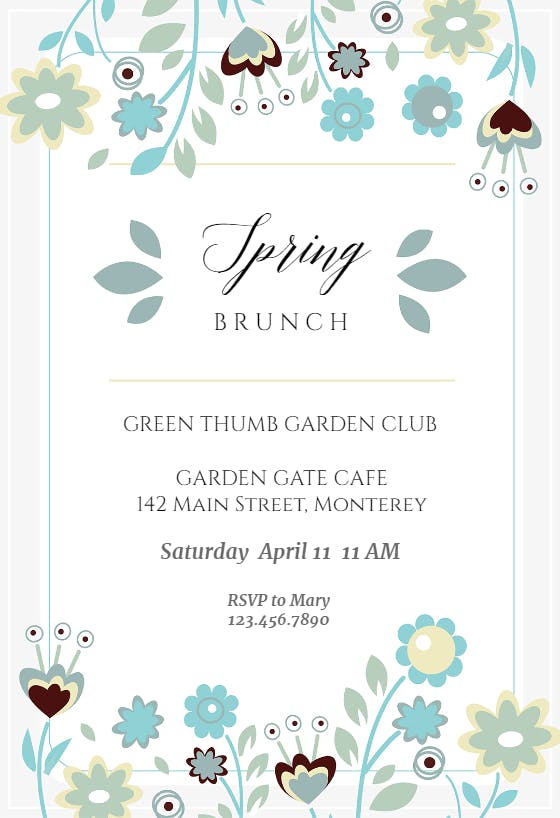 Up and down flowers - brunch & lunch invitation