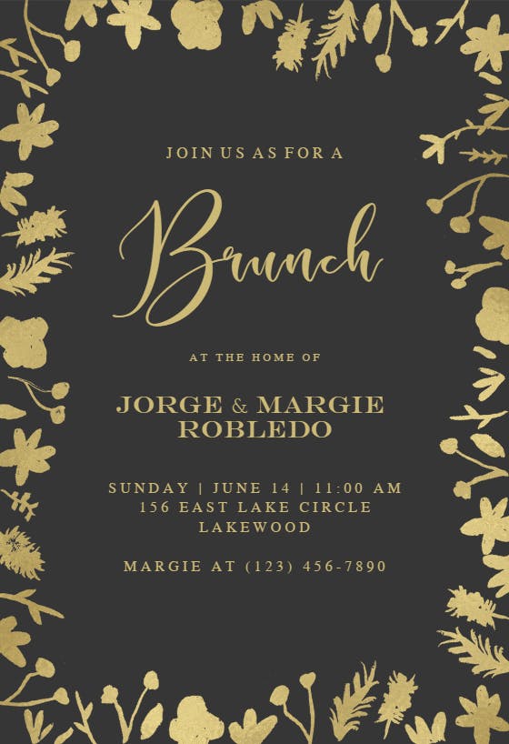 Watercolor flowers - brunch & lunch invitation