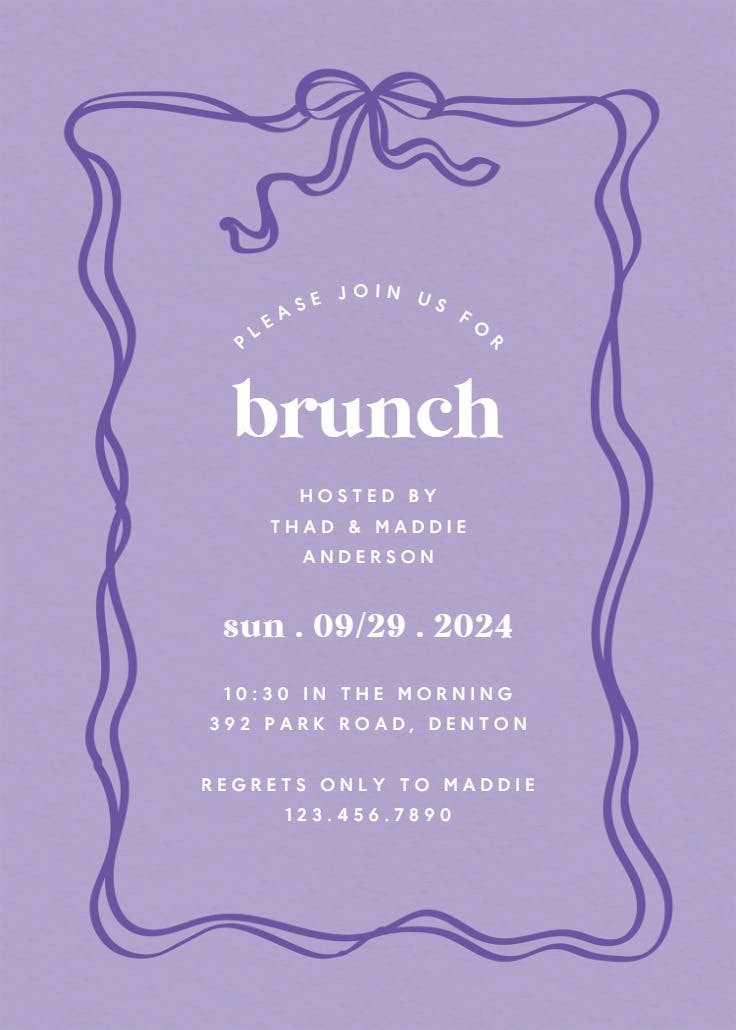 Wavy border - invitación para brunch