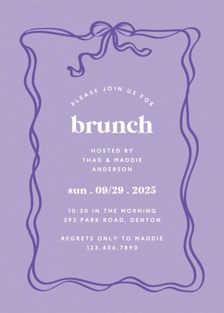 Wavy border - brunch & lunch invitation