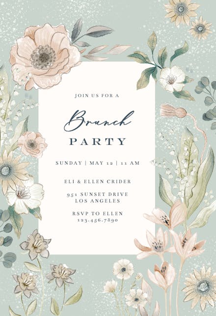 Whimsical blush - brunch & lunch invitation