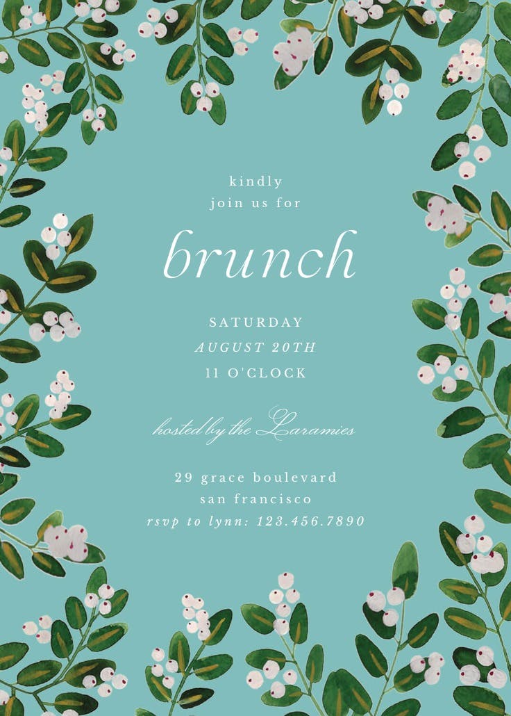 White bloom - brunch & lunch invitation