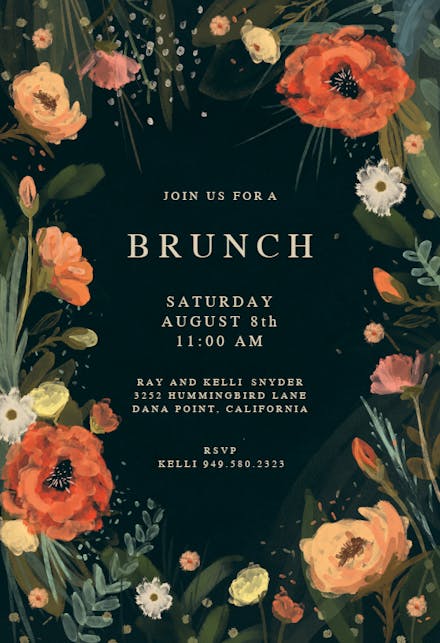 Wild Flowers - Brunch & Lunch Invitation