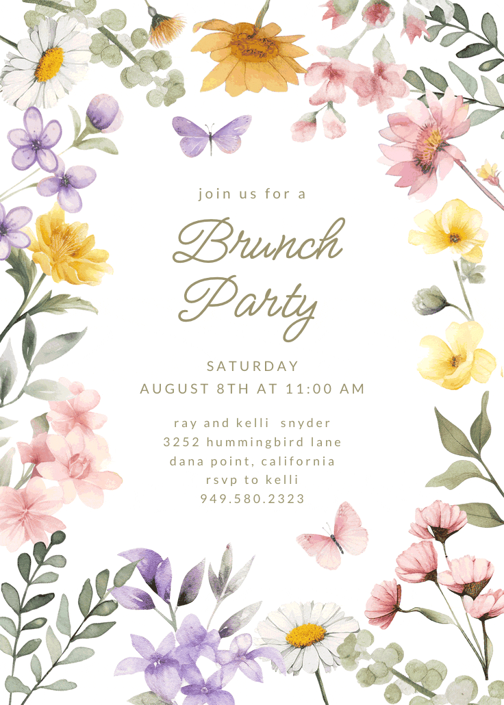 Wonderful blossoms - invitación para brunch