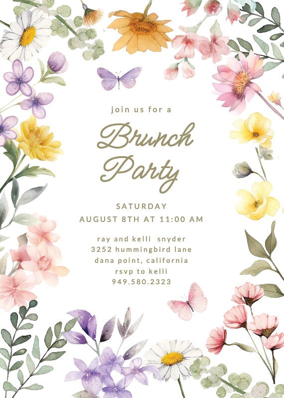 Wonderful blossoms - brunch & lunch invitation