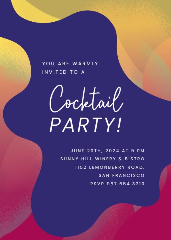 Abstract and bold - cocktail party invitation