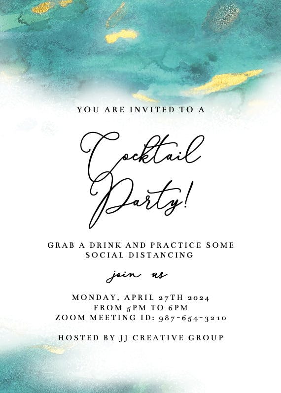 Abstract watercolor - cocktail party invitation