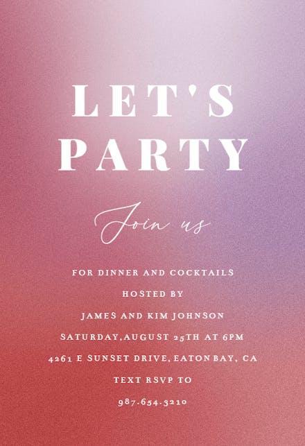 Gradient Celebration - Cocktail Party Invitation Template (Free ...