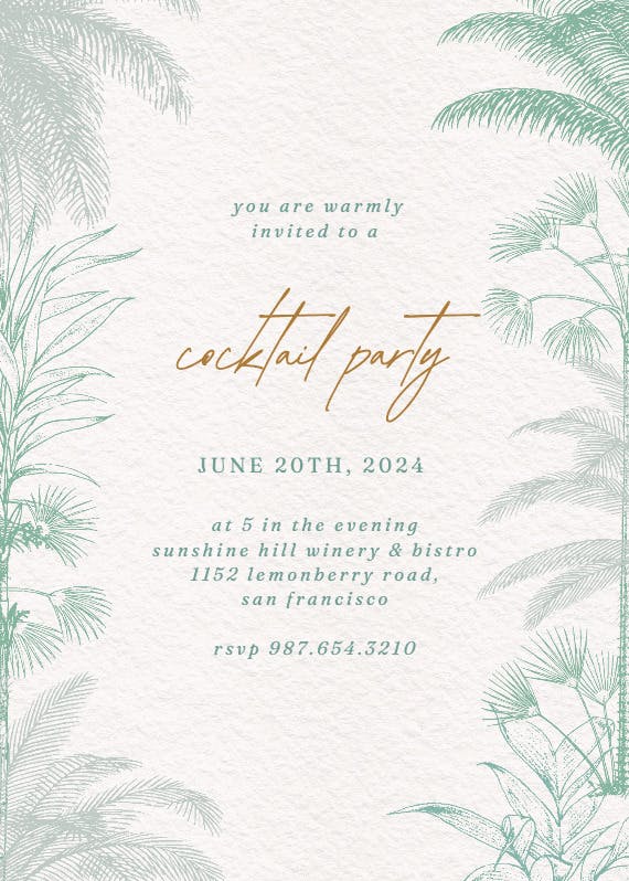 Bermuda dreams - cocktail party invitation
