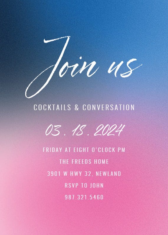 Big text - cocktail party invitation