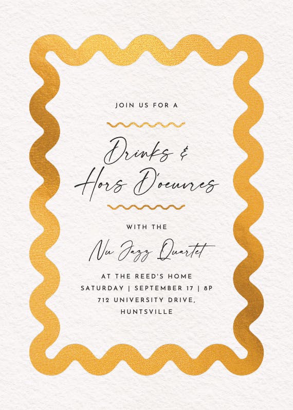 Billowing border - cocktail party invitation