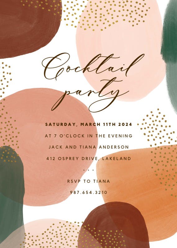 Boho circle shapes - cocktail party invitation