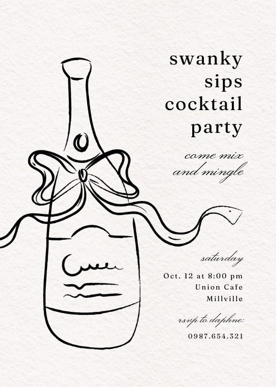 Bottle sketch - business events invitation
