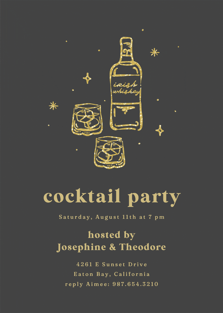 Bottles up - cocktail party invitation