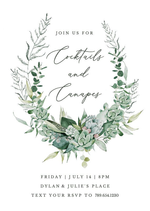 Branching out - cocktail party invitation