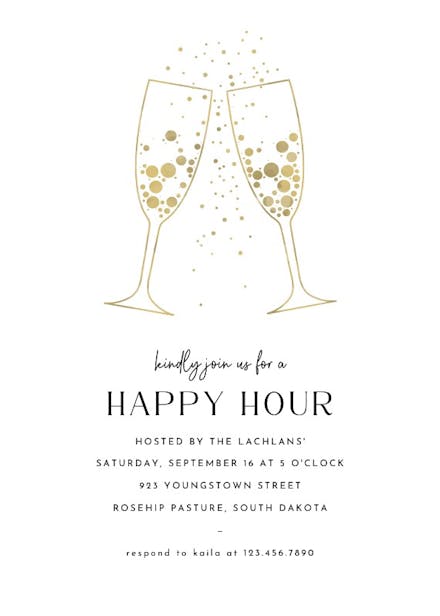 Champagne Fountain - Cocktail Party Invitation Template