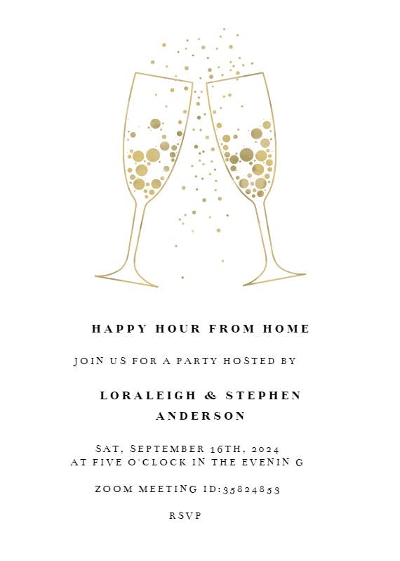 Bubbly glasses - printable party invitation