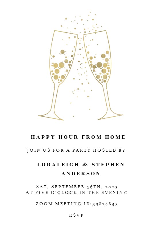 Bubbly Glasses - Cocktail Party Invitation Template (Free) | Greetings ...