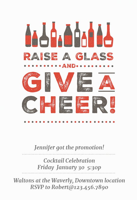 Celebration cheer - cocktail party invitation