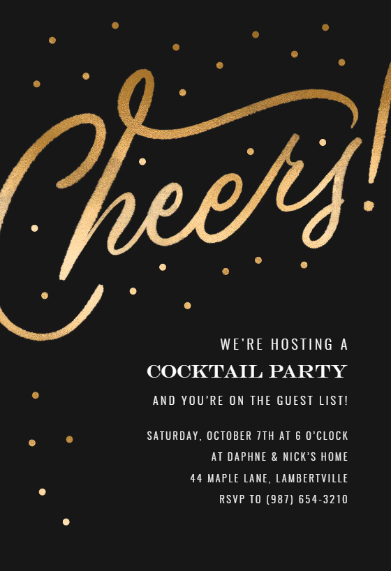 Cheers Cocktail Party - Cocktail Party Invitation Template | Greetings ...