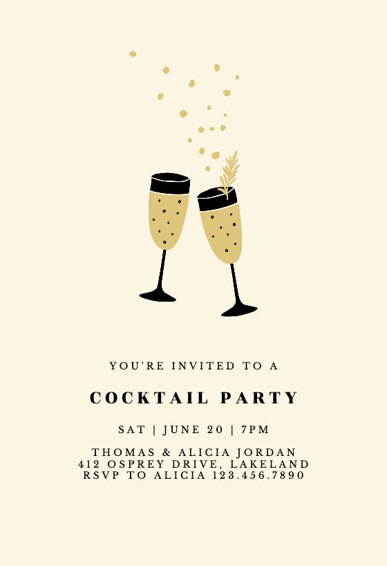 Cheers let's celebrate - cocktail party invitation