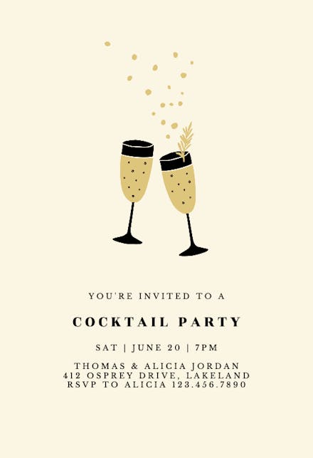 Champagne Fountain - Cocktail Party Invitation Template