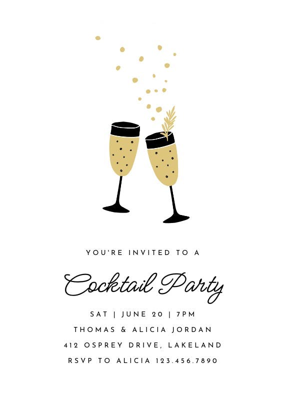 Cheers let's celebrate - cocktail party invitation